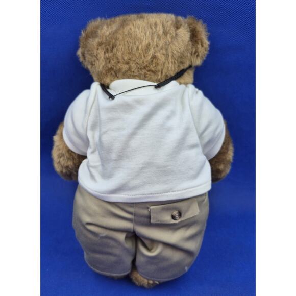 Vintage Vermont Teddy Bear Polo Shirt Sunglasses Poseable 16" I Love Mom YK - Picture 4 of 8